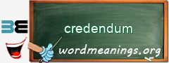 WordMeaning blackboard for credendum